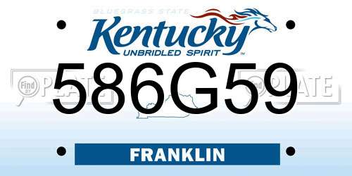 586G59 Kentucky License Plate