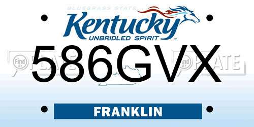 586GVX Kentucky License Plate