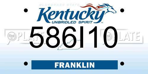 586I10 Kentucky License Plate