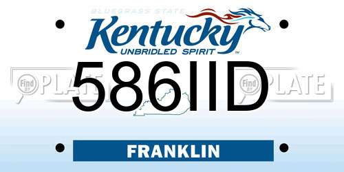 586IID Kentucky License Plate