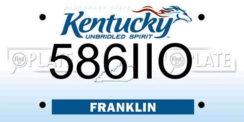 586IIO Kentucky License Plate