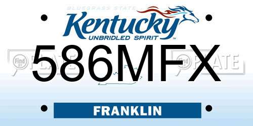 586MFX Kentucky License Plate