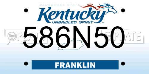 586N50 Kentucky License Plate