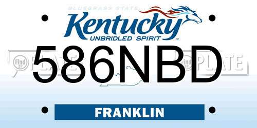 586NBD Kentucky License Plate