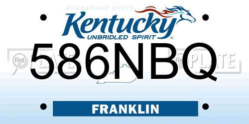586NBQ Kentucky License Plate