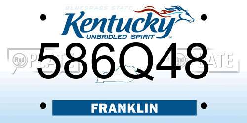 586Q48 Kentucky License Plate