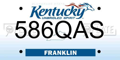 586QAS Kentucky License Plate