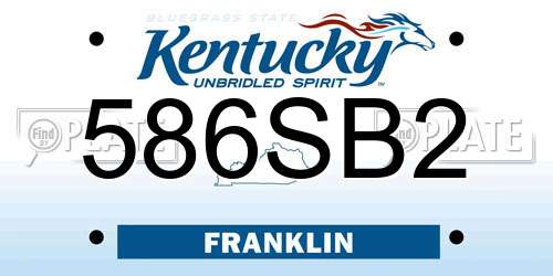 586SB2 Kentucky License Plate