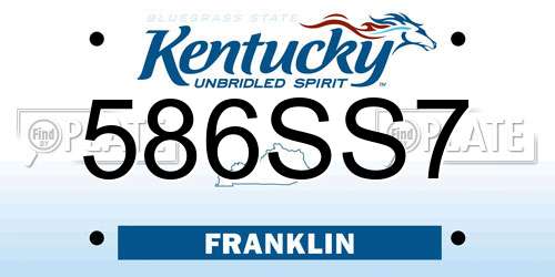 586SS7 Kentucky License Plate