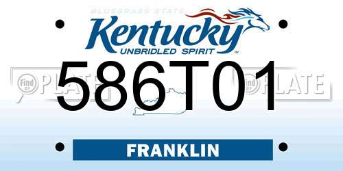 586T01 Kentucky License Plate
