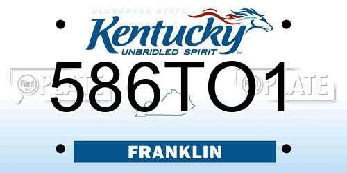 586TO1 Kentucky License Plate