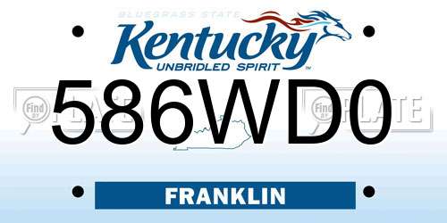 586WD0 Kentucky License Plate