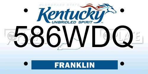 586WDQ Kentucky License Plate