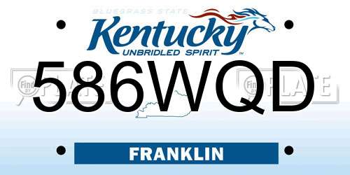 586WQD Kentucky License Plate