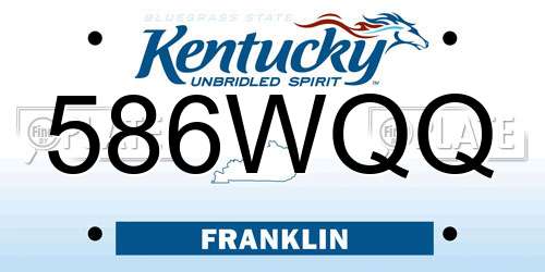 586WQQ Kentucky License Plate