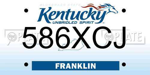 586XCJ Kentucky License Plate