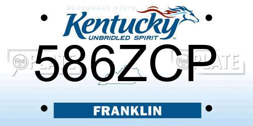 586ZCP Kentucky License Plate