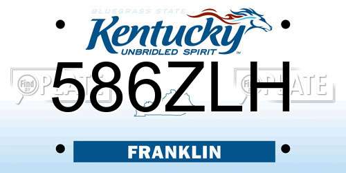 586ZLH Kentucky License Plate