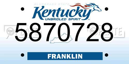 5870728 Kentucky License Plate