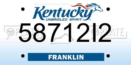 58712I2 Kentucky License Plate