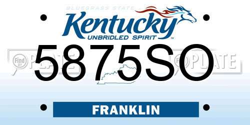 5875SO Kentucky License Plate