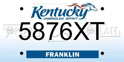 5876XT Kentucky License Plate