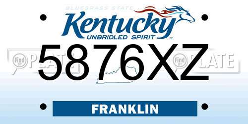 5876XZ Kentucky License Plate