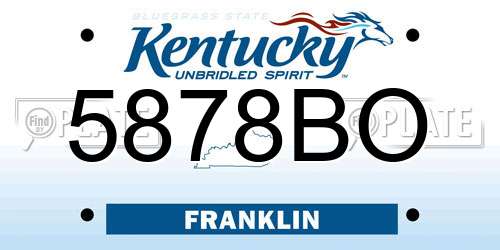5878BO Kentucky License Plate