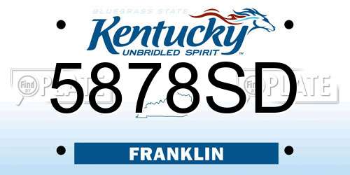 5878SD Kentucky License Plate