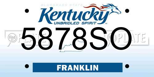 5878SO Kentucky License Plate