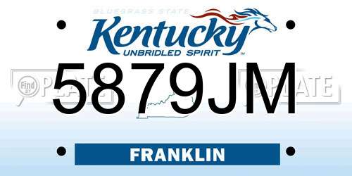 5879JM Kentucky License Plate