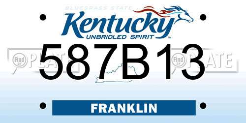 587B13 Kentucky License Plate