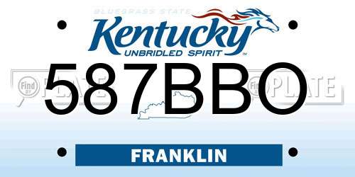 587BBO Kentucky License Plate