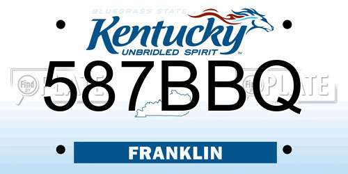 587BBQ Kentucky License Plate