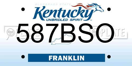 587BSO Kentucky License Plate