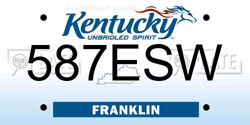 587ESW Kentucky License Plate