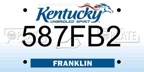 587FB2 Kentucky License Plate