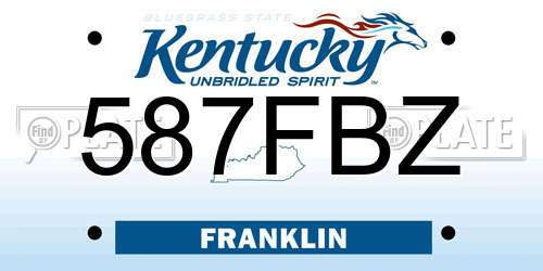 587FBZ Kentucky License Plate