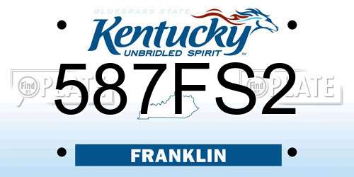 587FS2 Kentucky License Plate