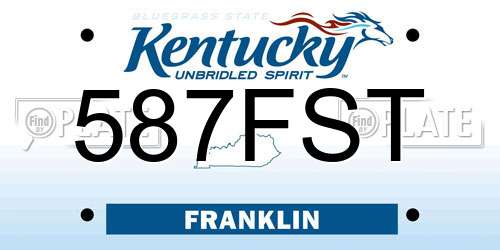 587FST Kentucky License Plate