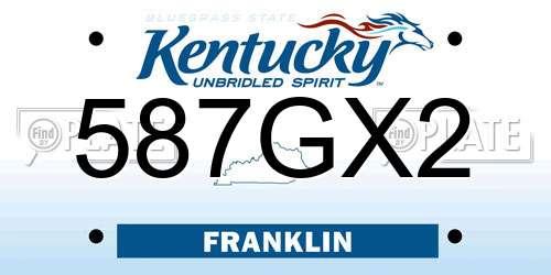 587GX2 Kentucky License Plate