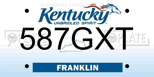 587GXT Kentucky License Plate