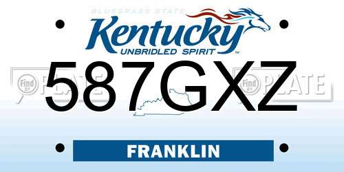 587GXZ Kentucky License Plate