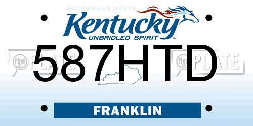 587HTD Kentucky License Plate