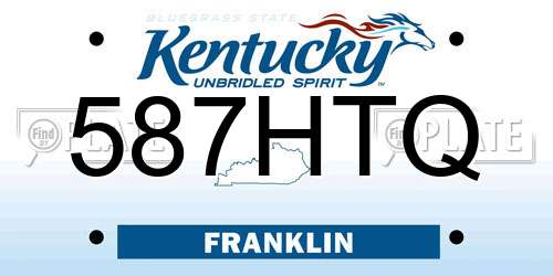 587HTQ Kentucky License Plate