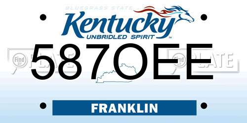 587OEE Kentucky License Plate