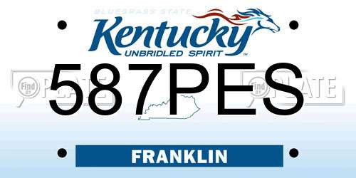 587PES Kentucky License Plate