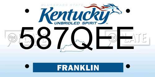 587QEE Kentucky License Plate
