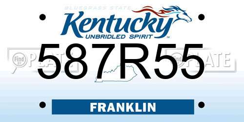 587R55 Kentucky License Plate