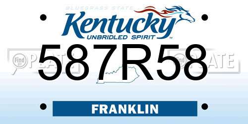587R58 Kentucky License Plate